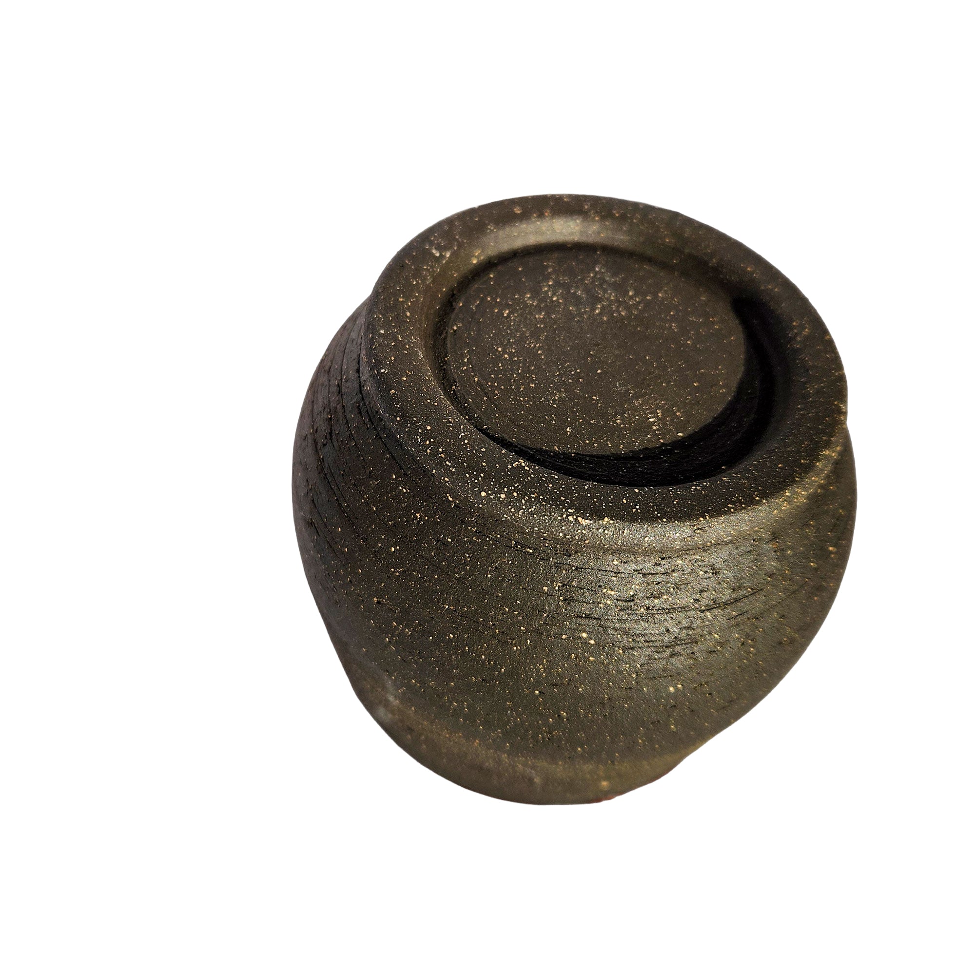 Handmade Glossy Purple Interior, Rustic Clay Exterior Tumbler