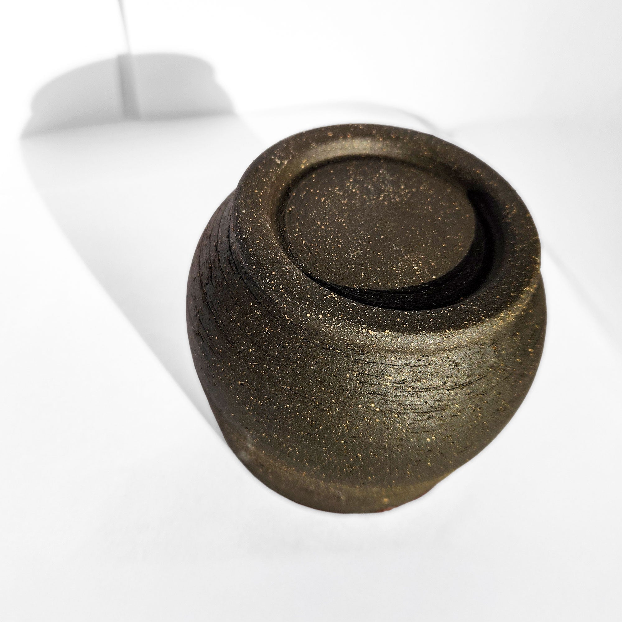 Handmade Glossy Purple Interior, Rustic Clay Exterior Tumbler