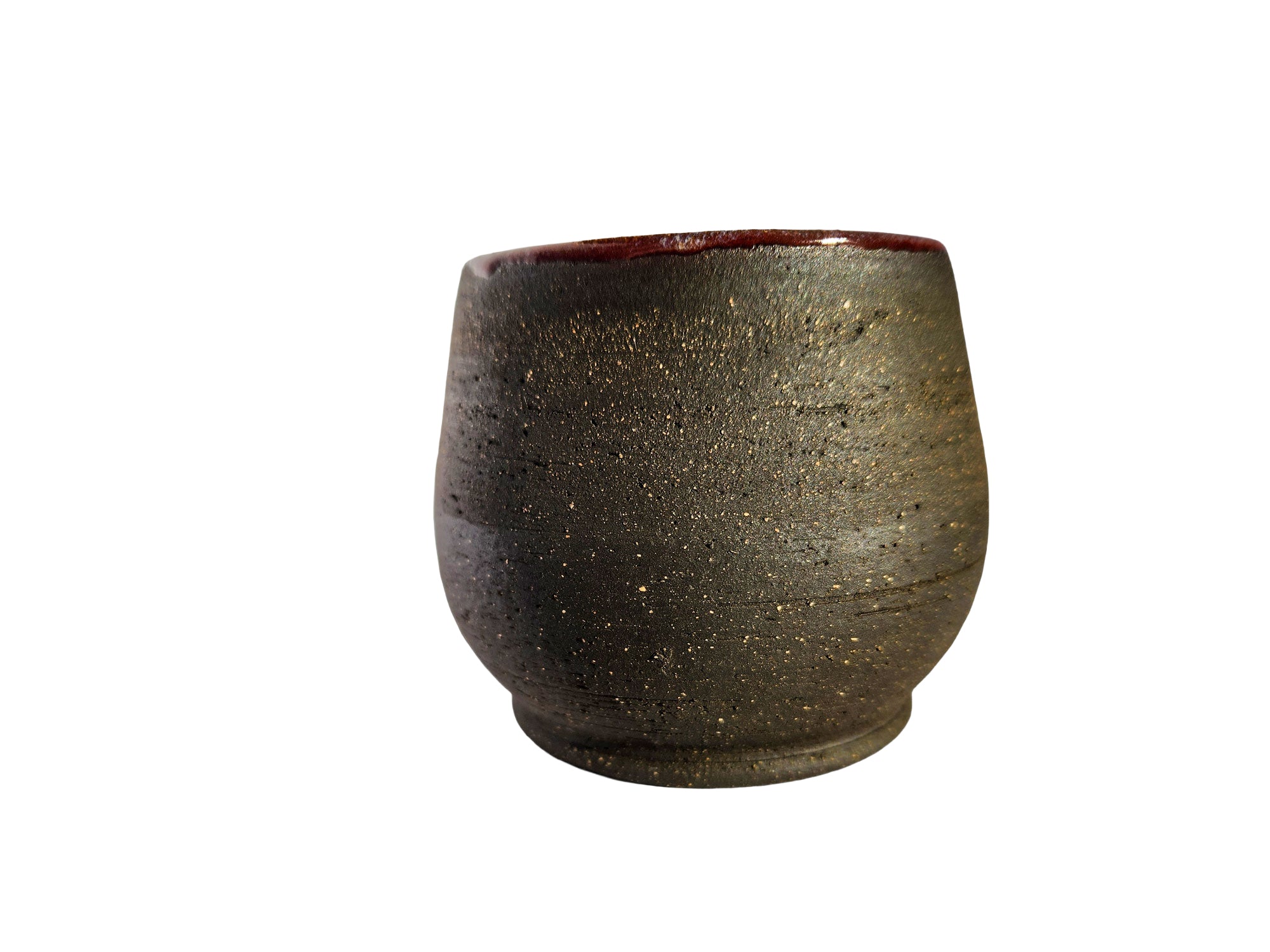 Handmade Glossy Purple Interior, Rustic Clay Exterior Tumbler