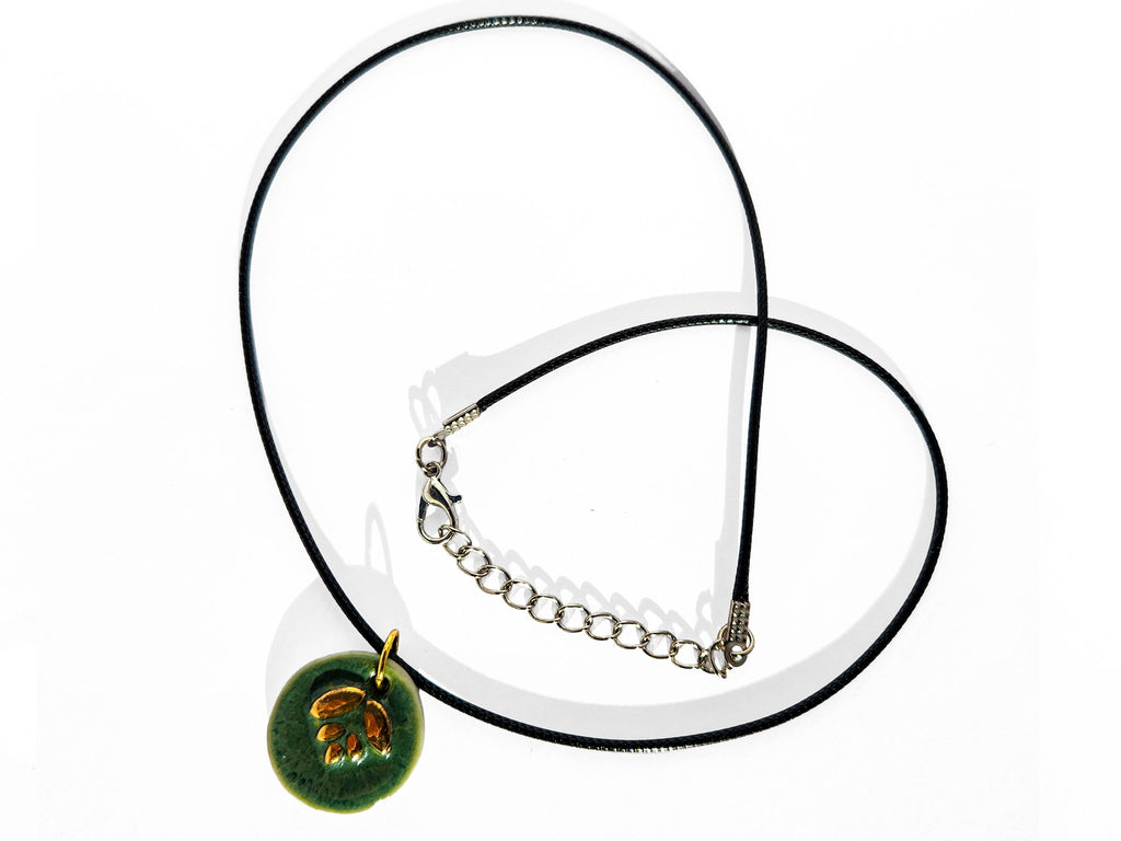 Green & Gold Porcelain Pendant