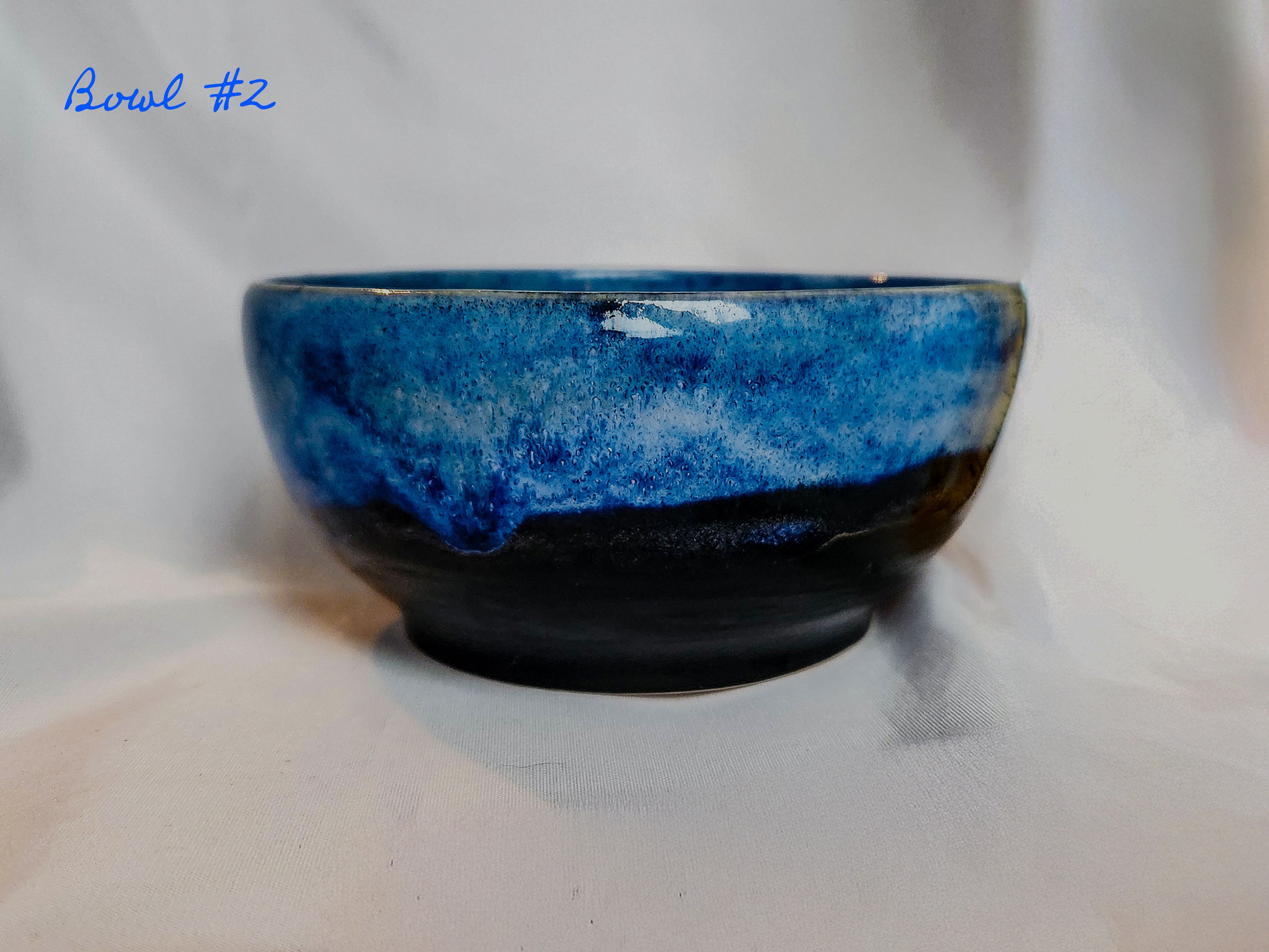 Nested Bowl Set - Three-piece set of blue-glazed dessert bowls