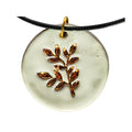 Gold Foliage Porcelain Pendant