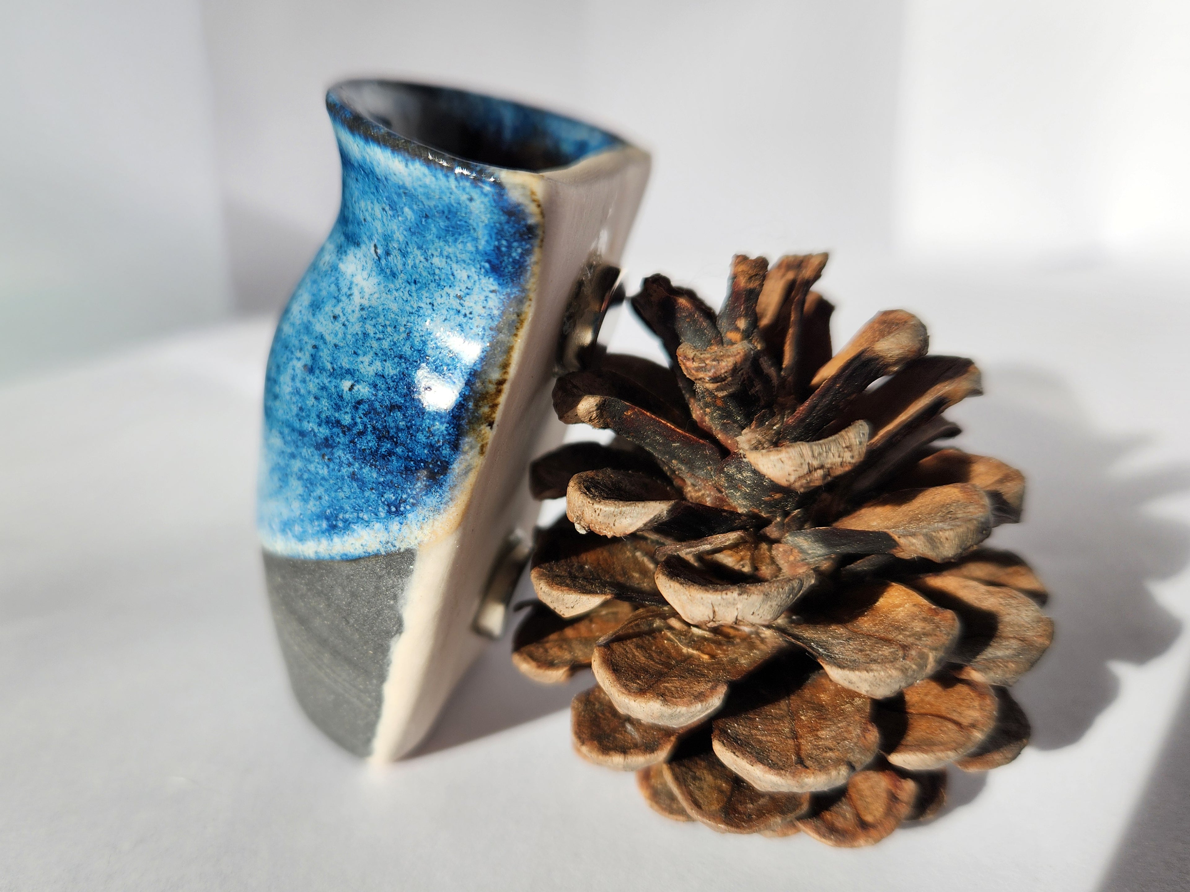 Small Porcelain Magnetic Half-Vase