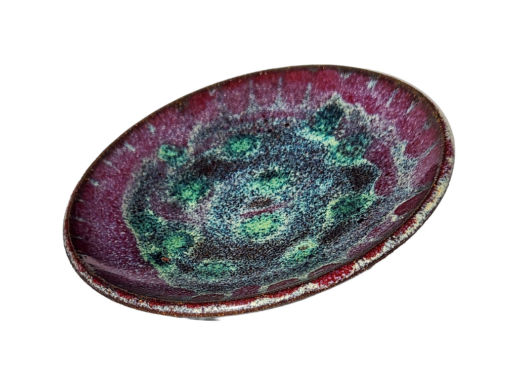 Small Handmade Shallow Bowl – Galaxy Glaze Colors
