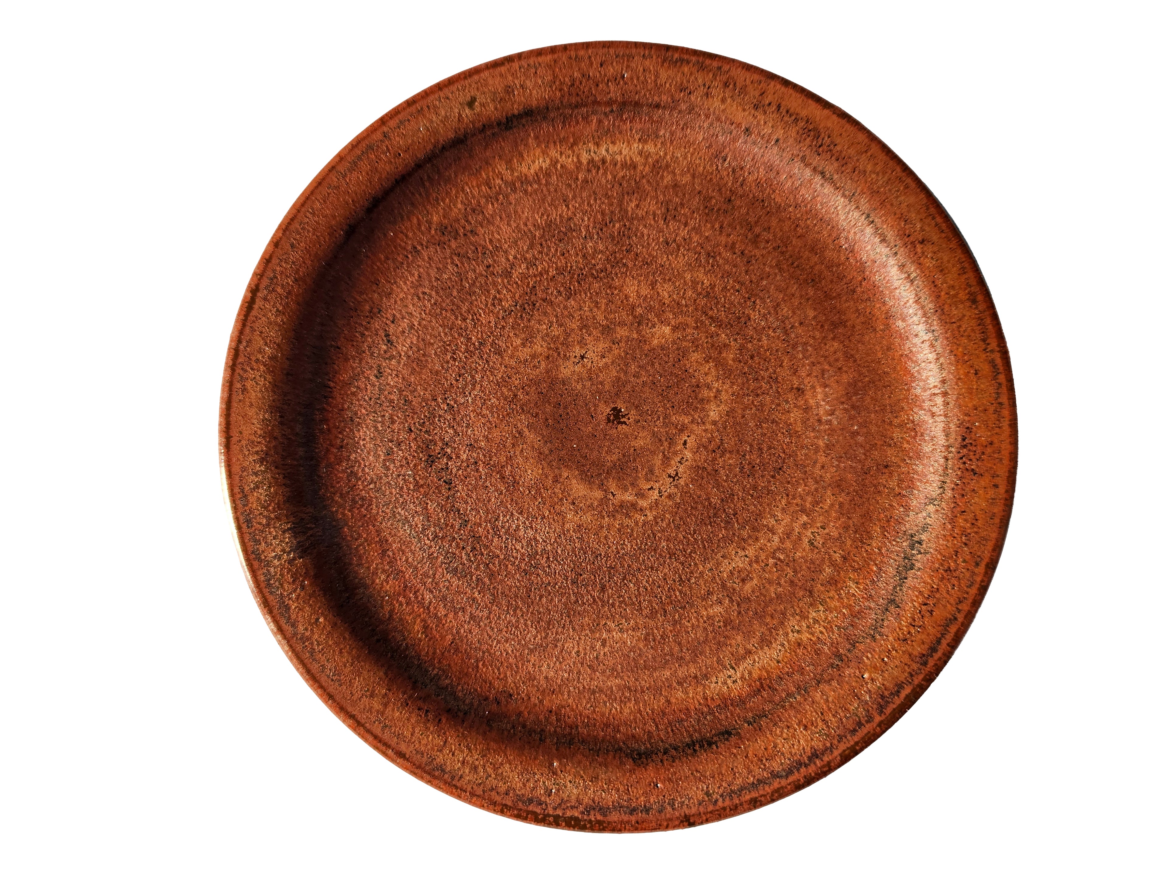 Small Handmade Plate – Rustic Copper Color Glaze 4.9"