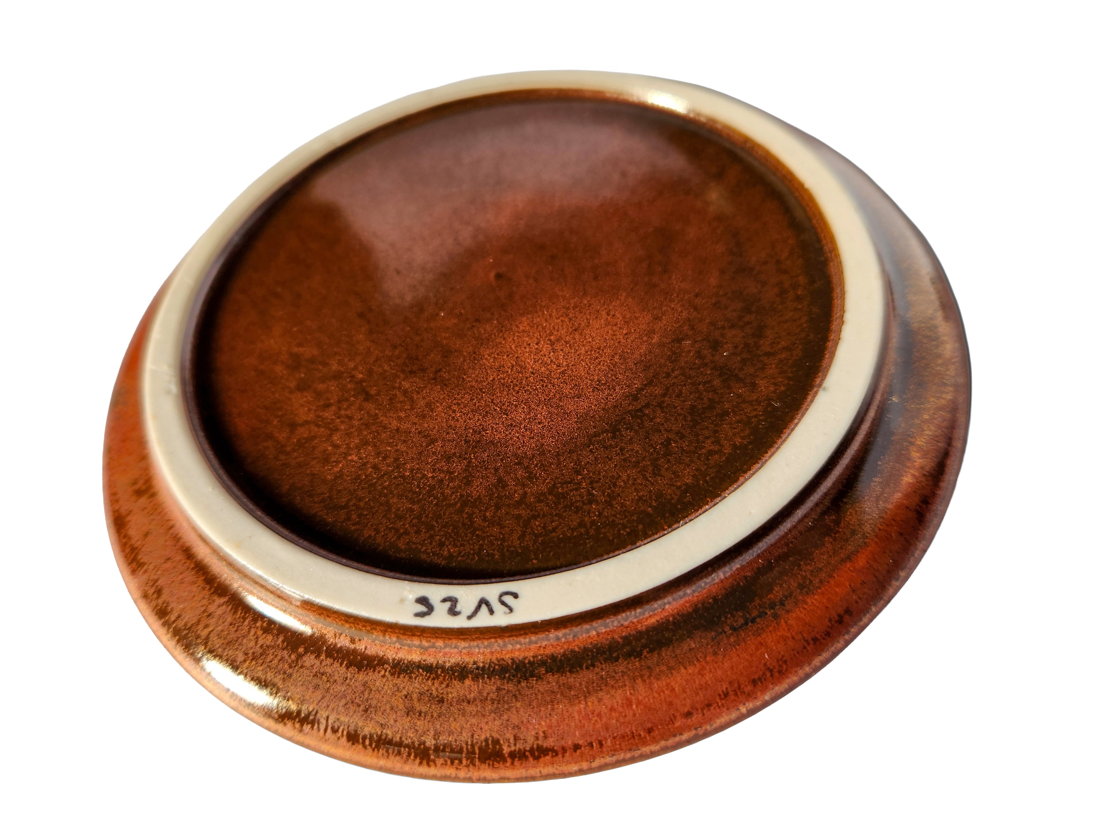 Small Handmade Plate – Rustic Copper Color Glaze 4.9"