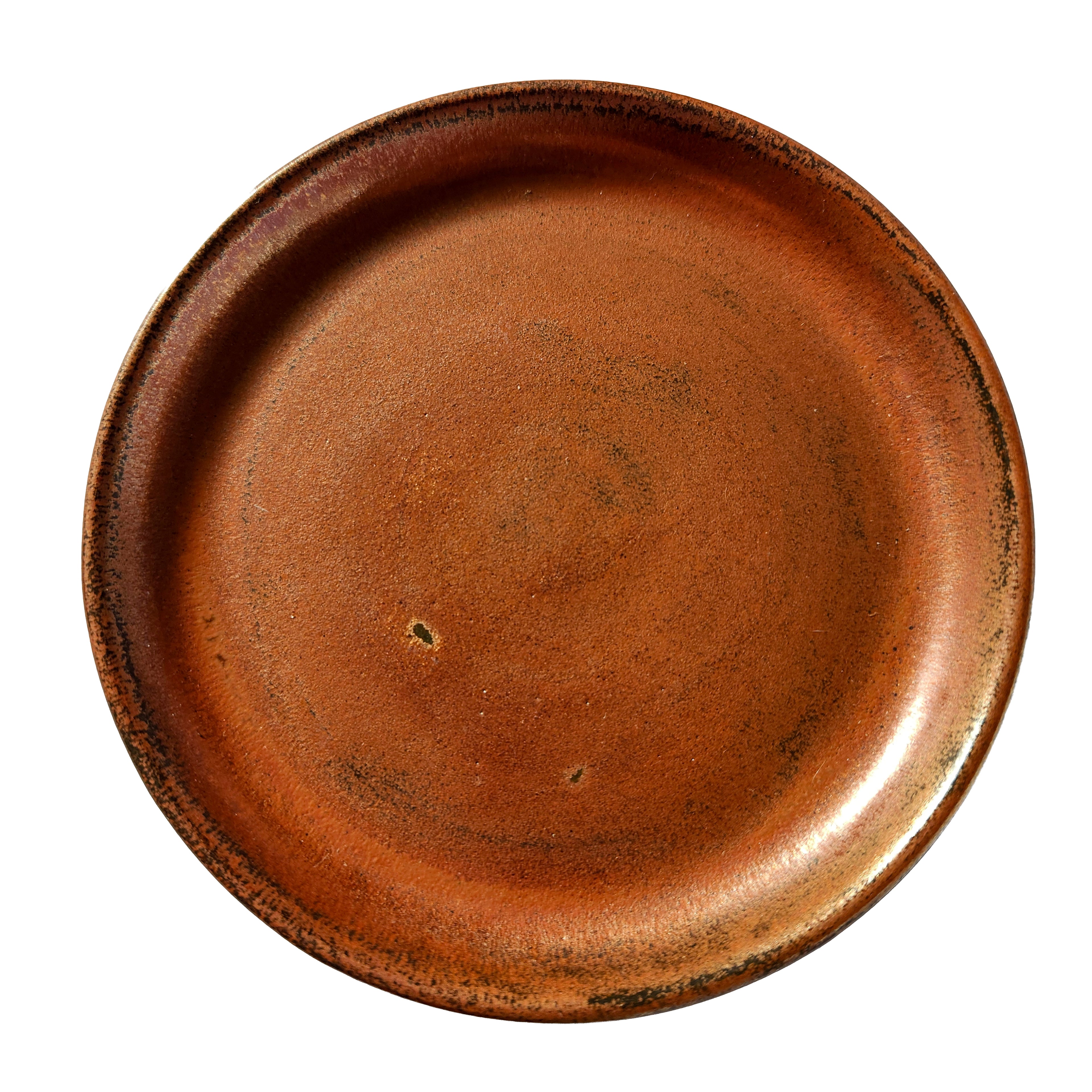 Small Handmade Plate – Rustic Copper Color Glaze 5.5"