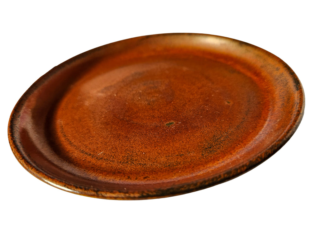 Small Handmade Plate – Rustic Copper Color Glaze 5.5"