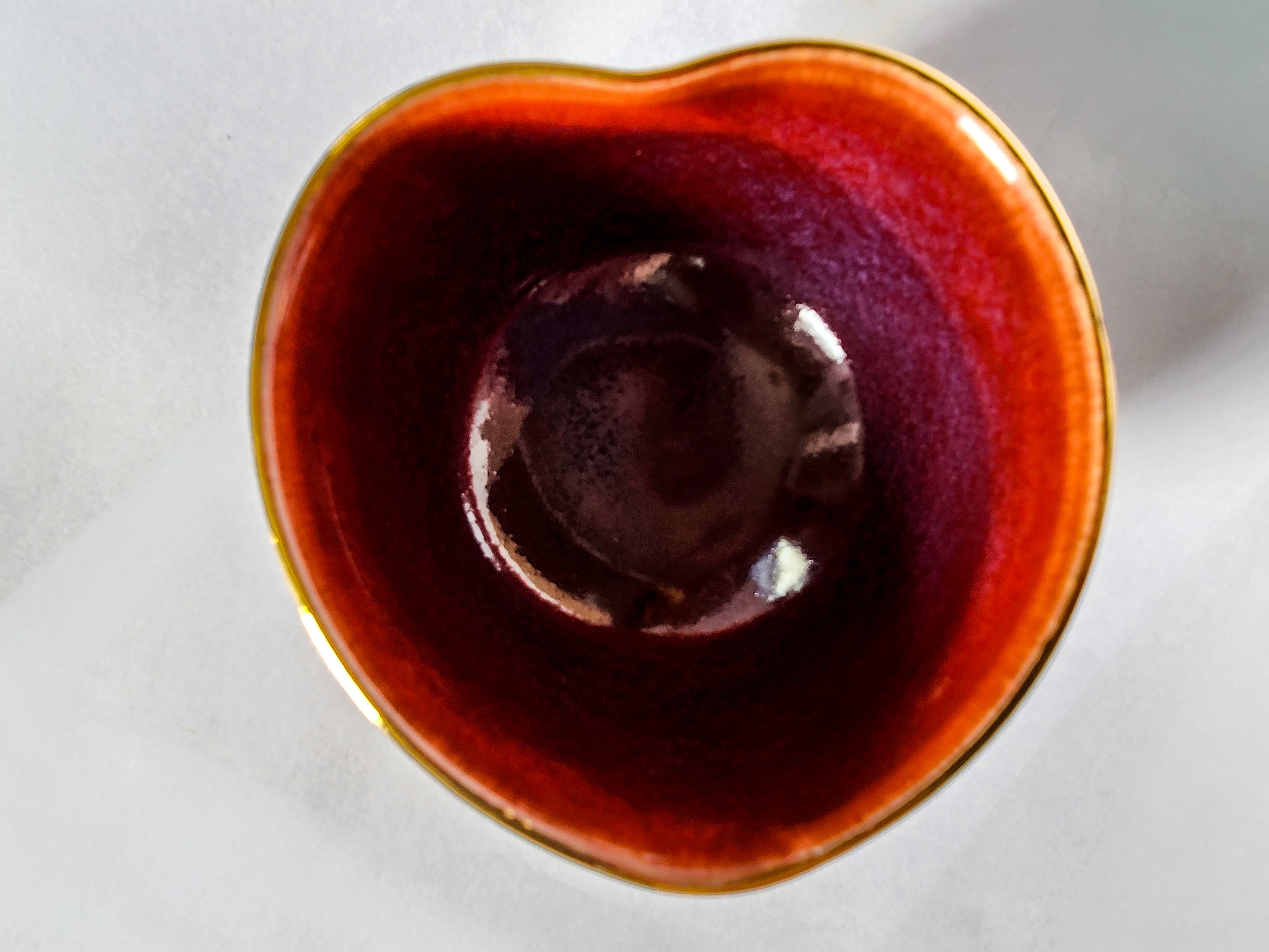 Handmade Heart Bowl - rich reddish-purple