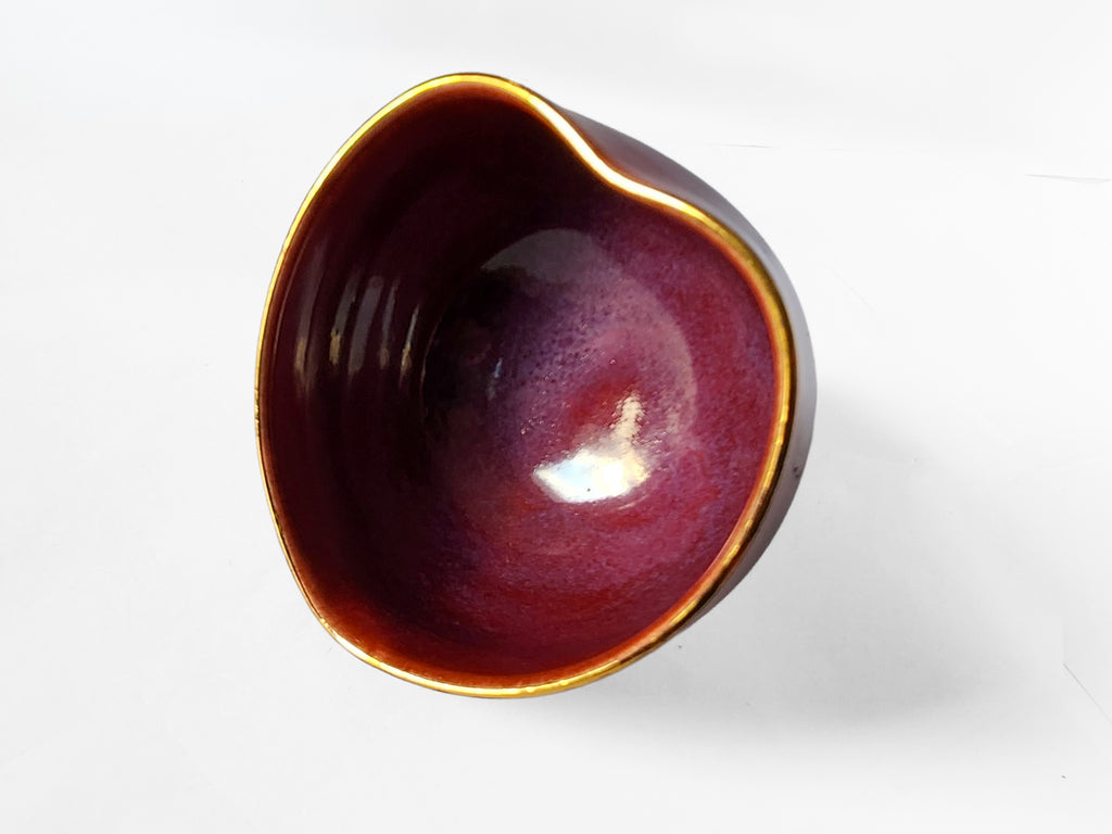 Handmade Heart Bowl - rich reddish-purple