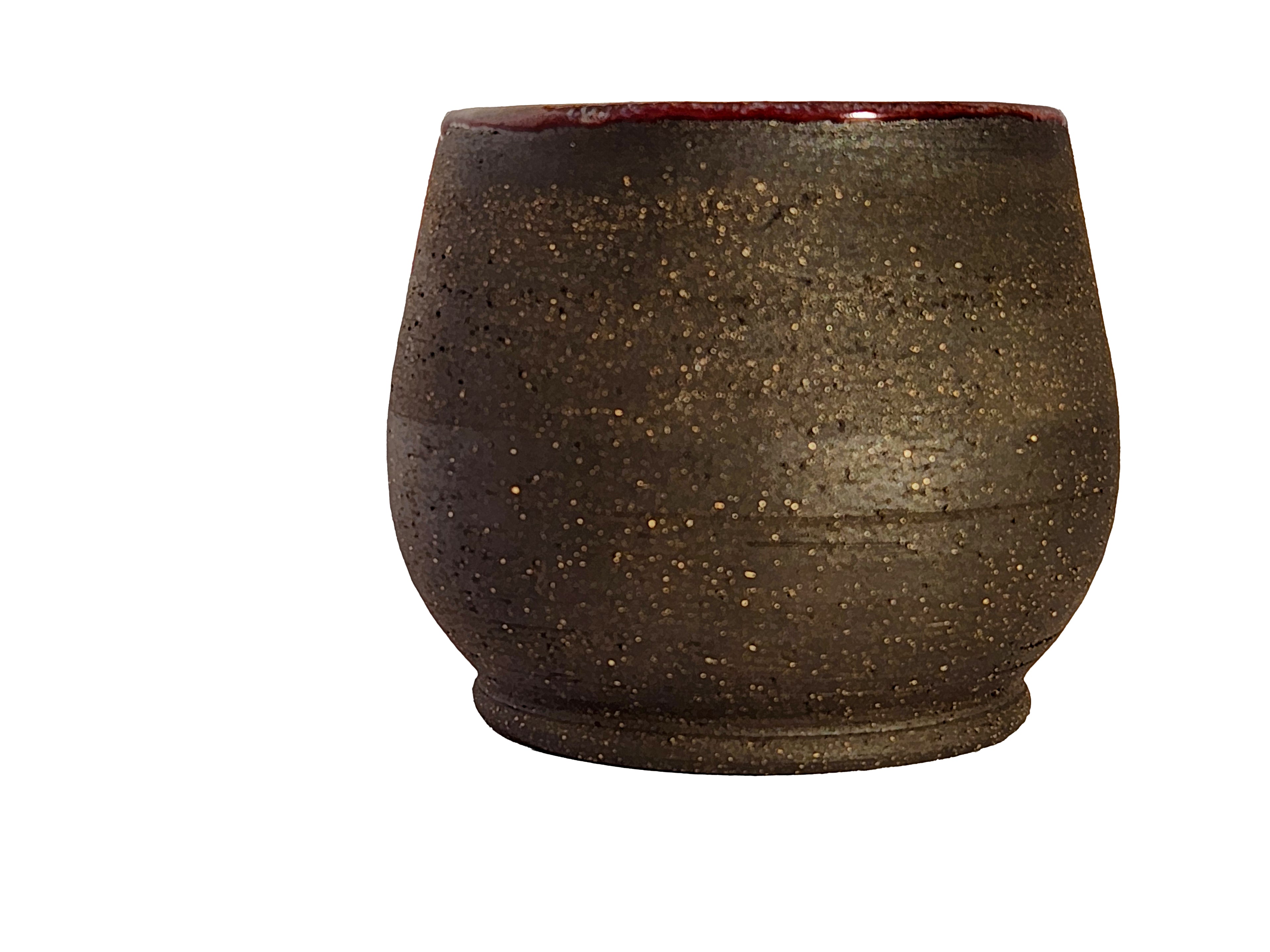 Handmade Glossy Purple Interior, Rustic Clay Exterior Tumbler