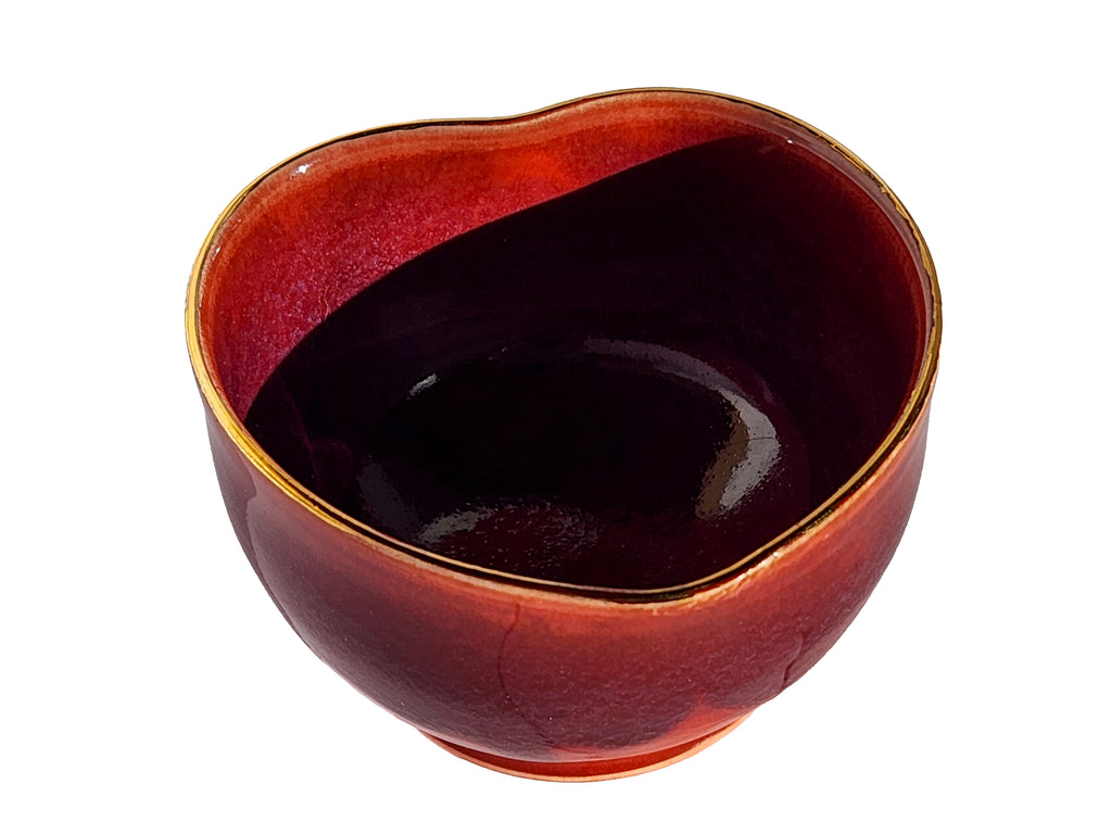 Handmade Heart Bowl - rich reddish-purple