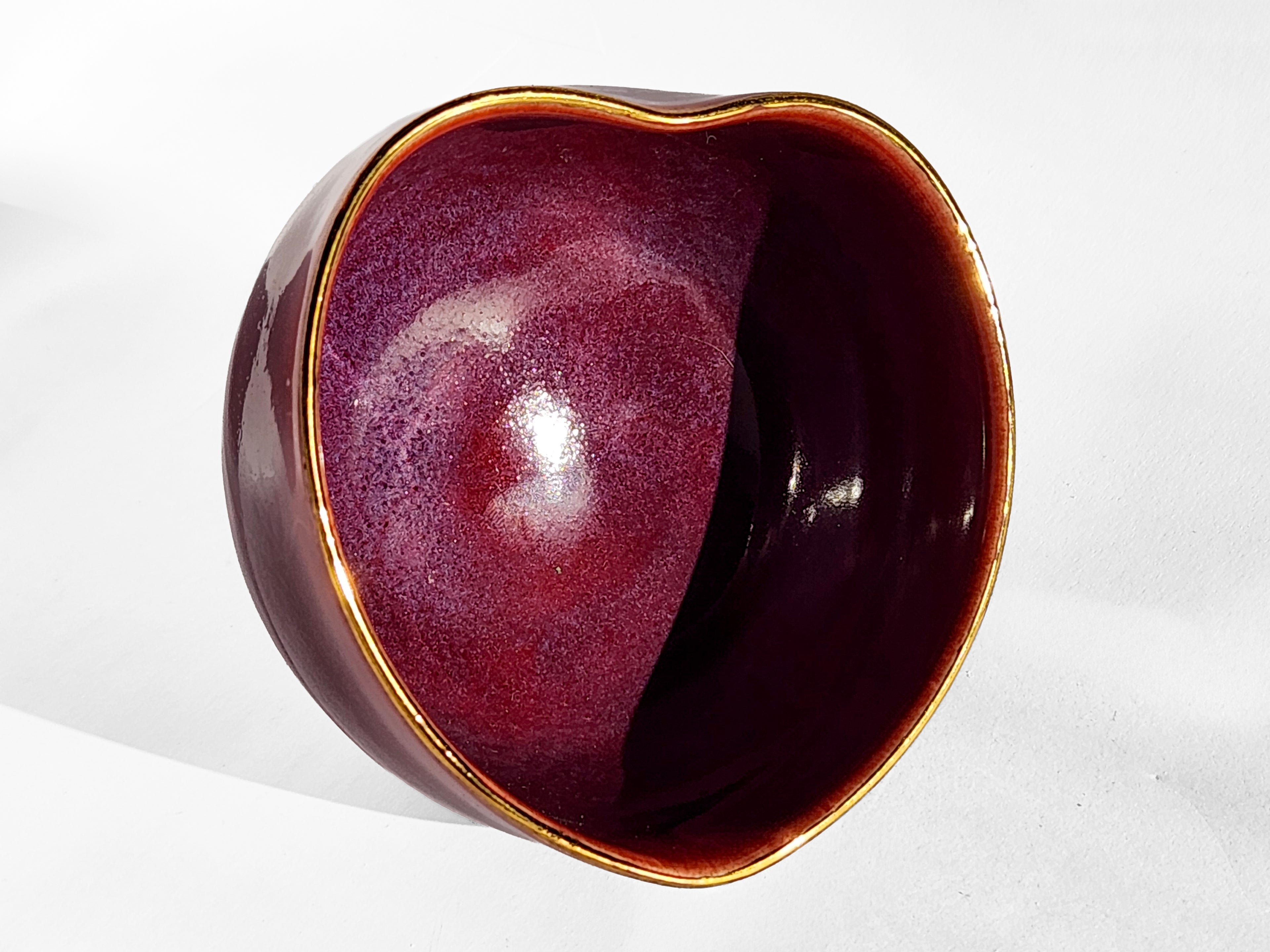 Handmade Heart Bowl - rich reddish-purple