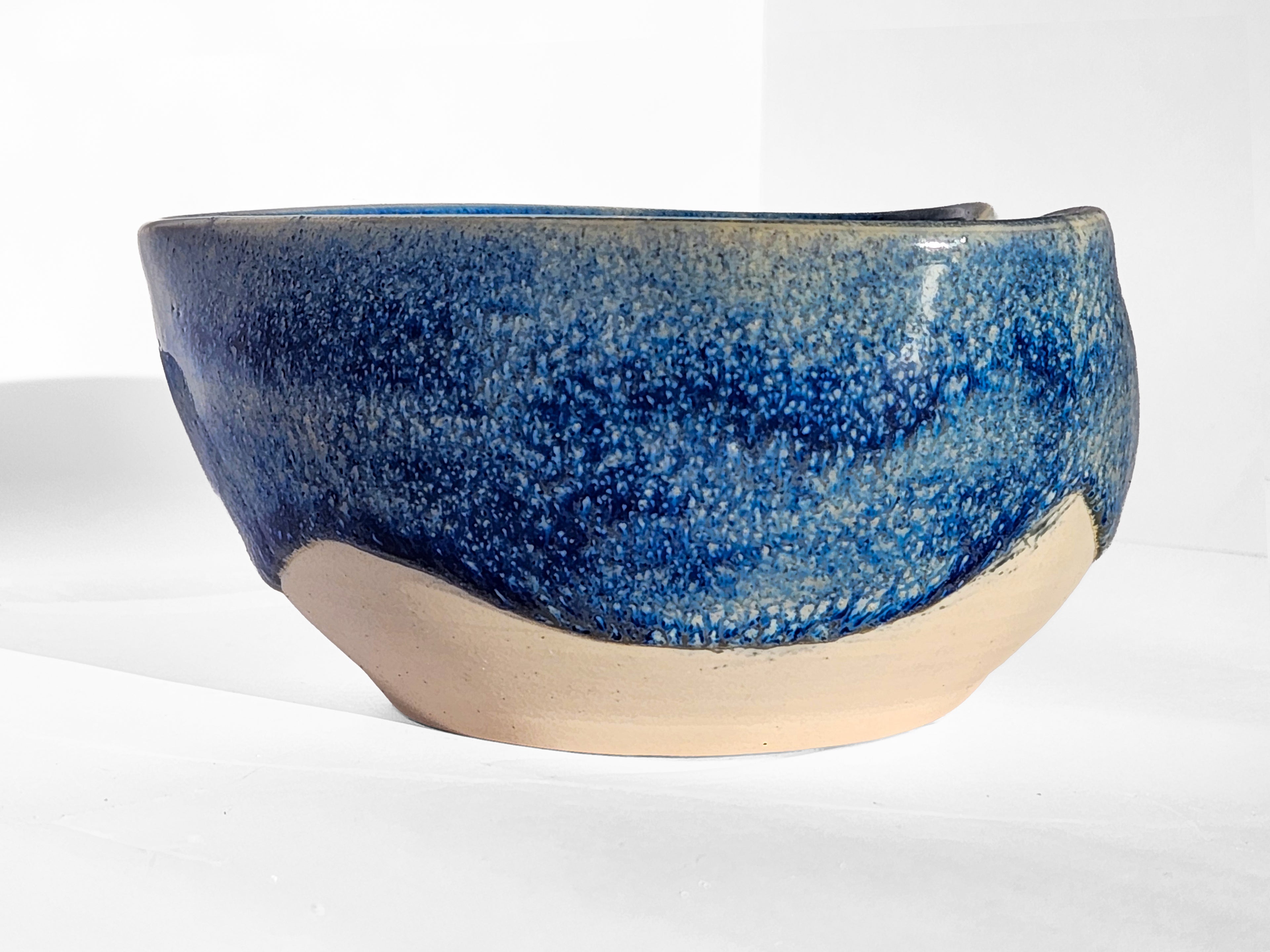 Handmade Heart Bowl - blue with white base