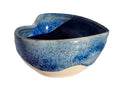 Handmade Heart Bowl - blue with white base
