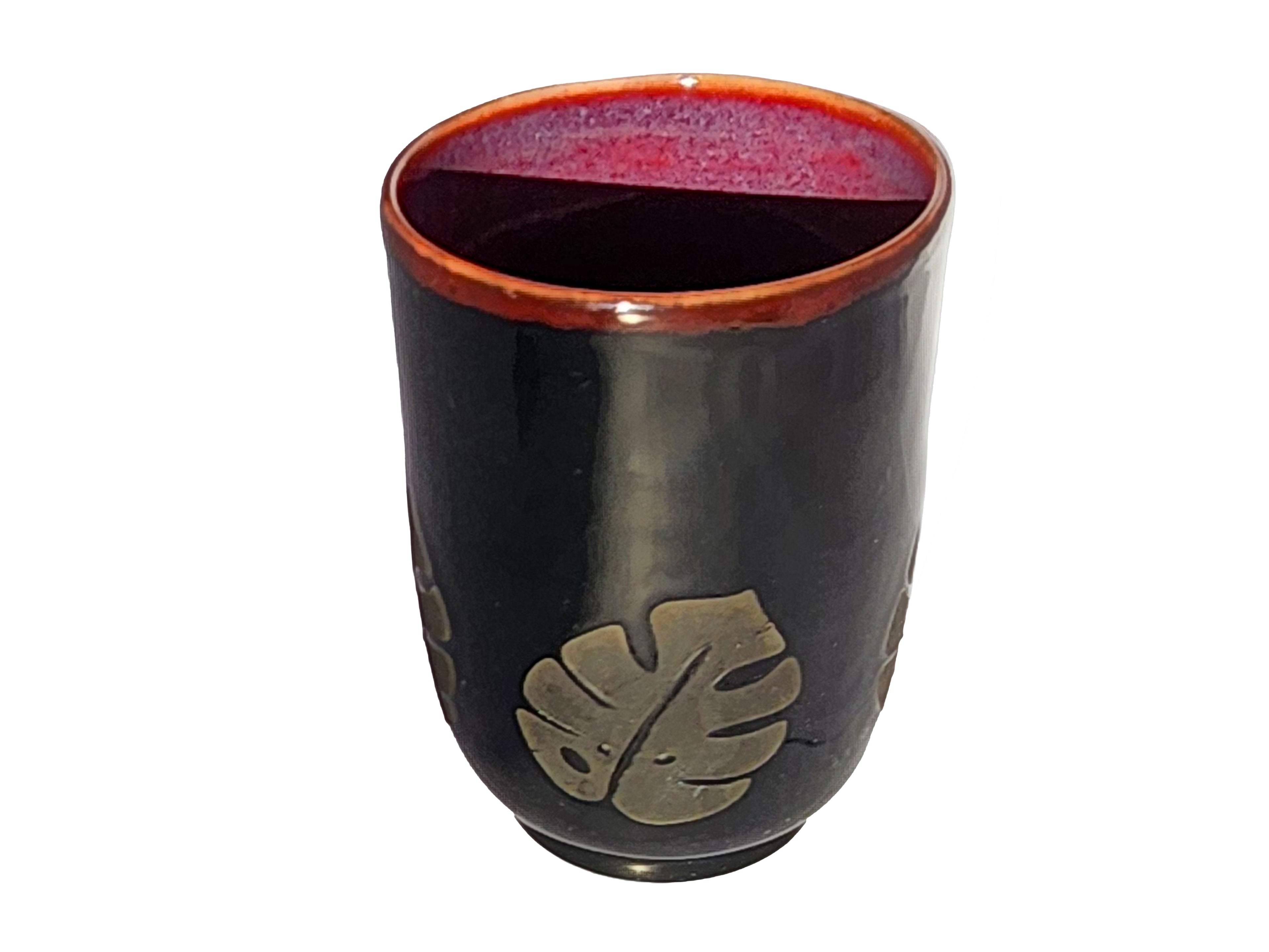 Handmade Monstera Motif Tumbler, 8oz