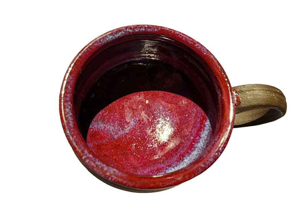 Handmade Rich Purple Interior, Black Stoneware Cauldron Mug 2.5"