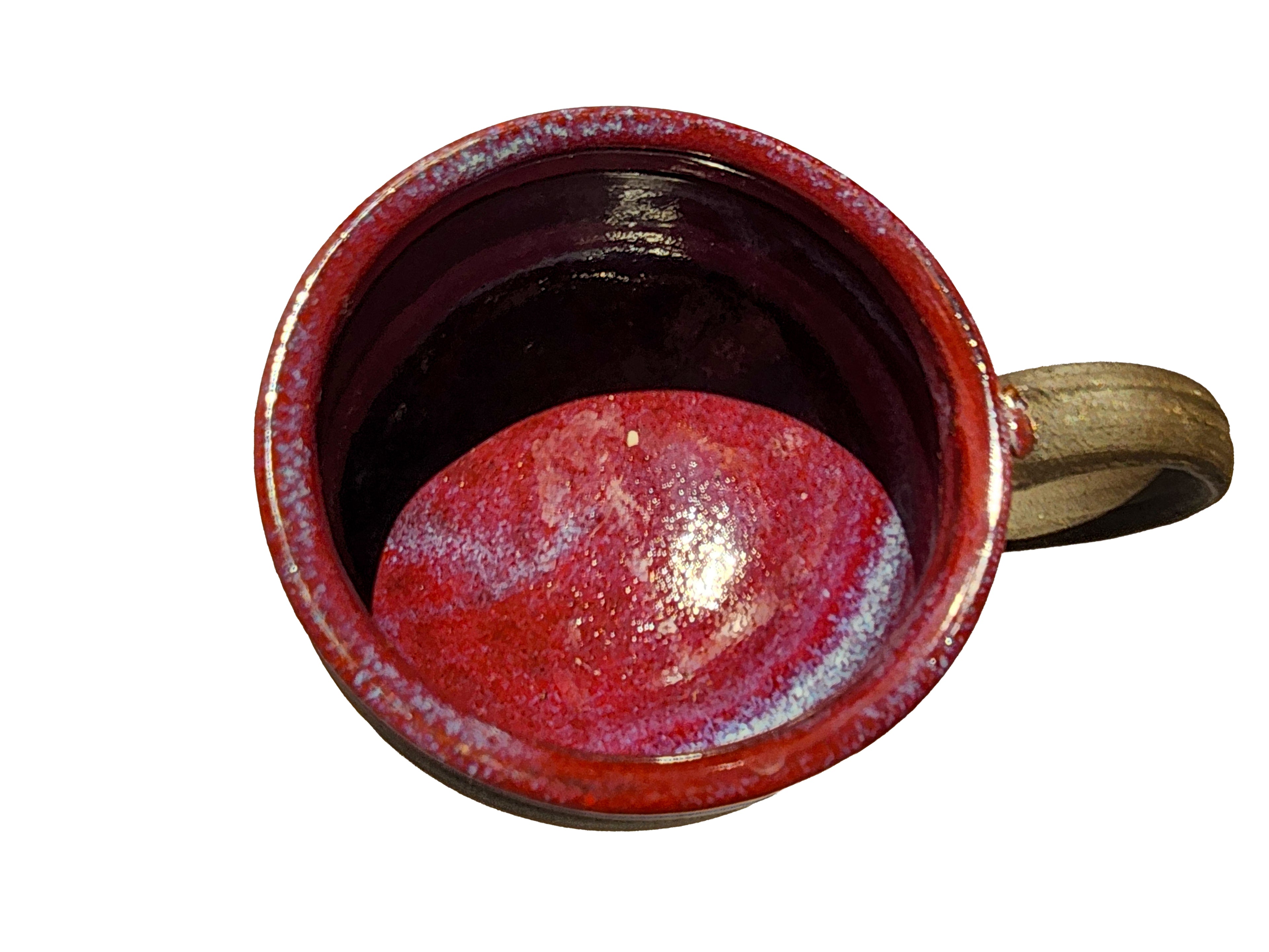 Handmade Rich Purple Interior, Black Stoneware Cauldron Mug 2.5"