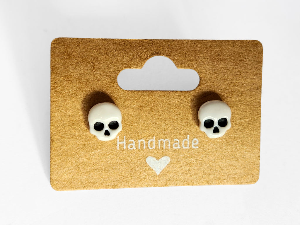 Handmade skeleton stud earrings