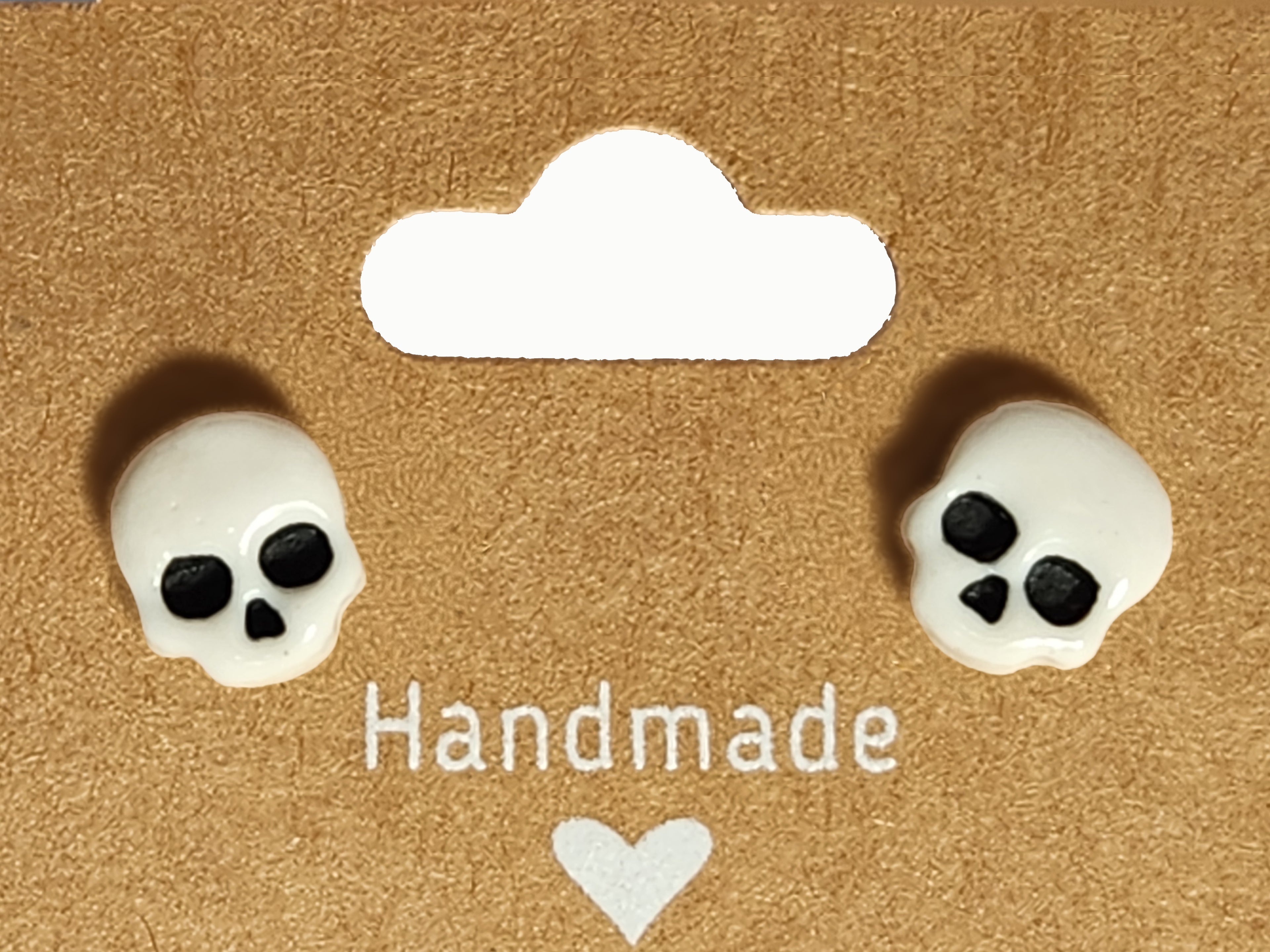 Handmade skeleton stud earrings