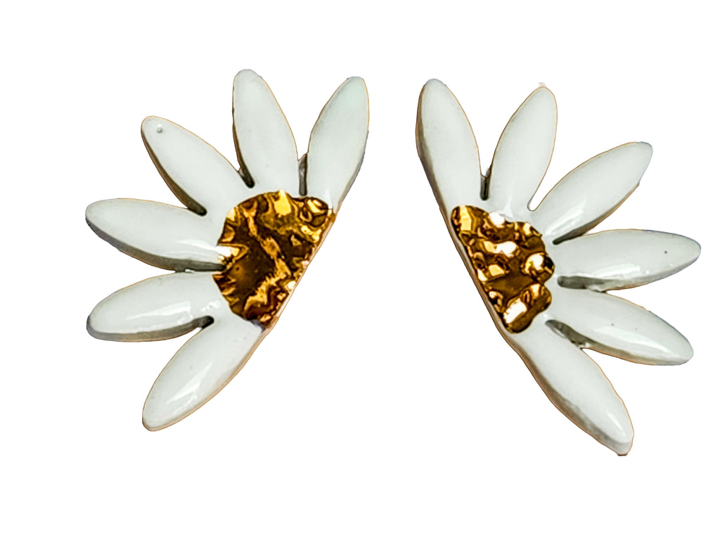 Handmade Daisy Porcelain Stud Earrings