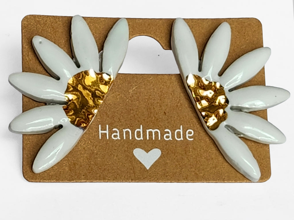 Handmade Daisy Porcelain Stud Earrings