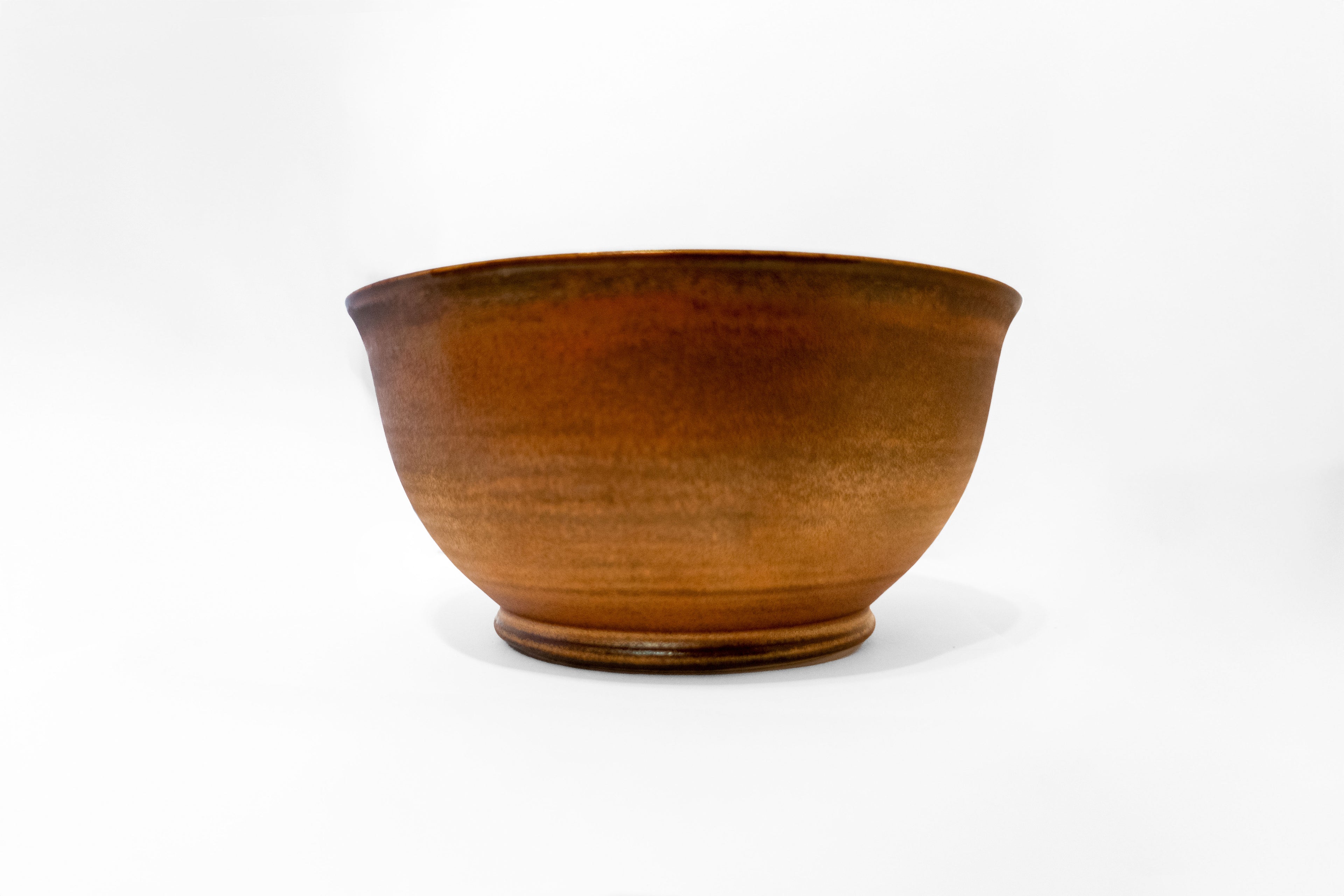 Handmade porcelain bowl - stunning green glaze & rich rustic copper 3.5 cups