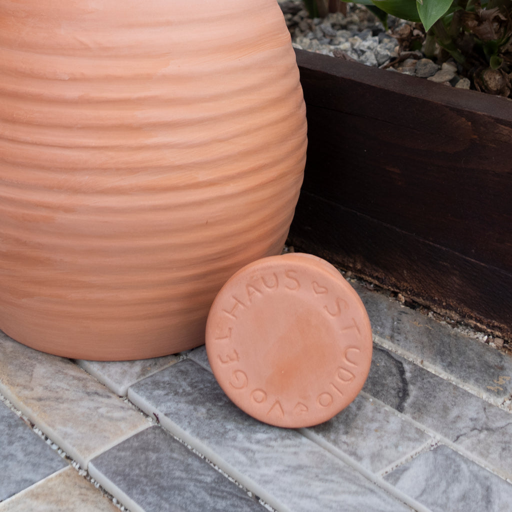 Large Handmade Terracotta Garden Olla with Lid ~ Half Gallon ~ Self Watering Garden Irrigation