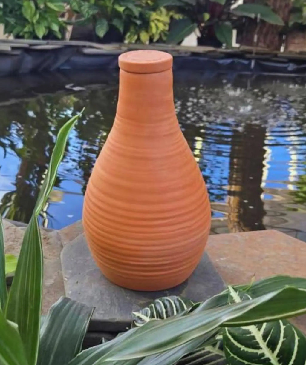 Large Handmade Terracotta Garden Olla with Lid ~ Half Gallon ~ Self Watering Garden Irrigation