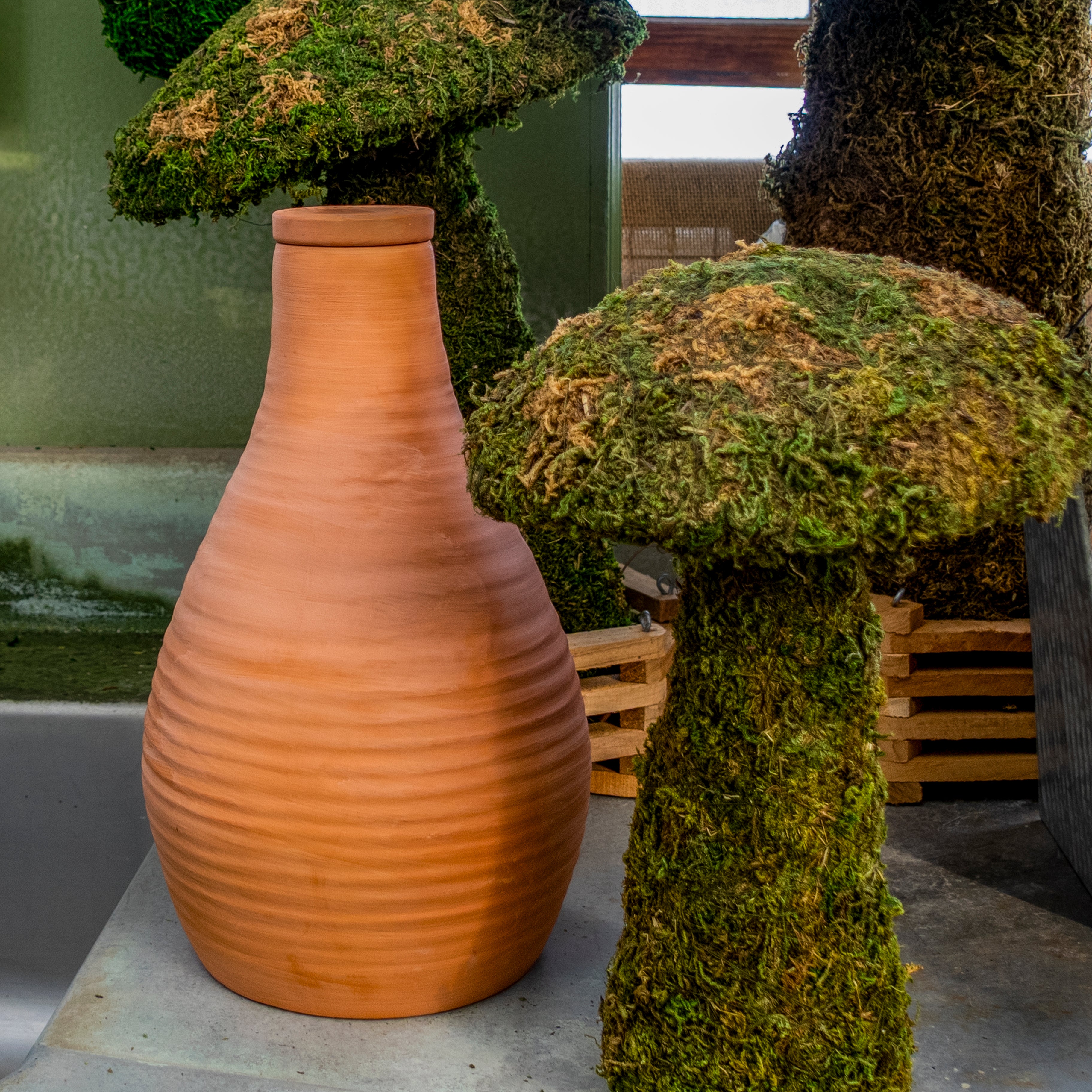 Large Handmade Terracotta Garden Olla with Lid ~ Half Gallon ~ Self Watering Garden Irrigation