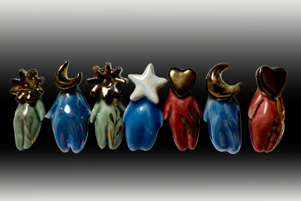 Handmade Porcelain Pendant: 22k Gold Heart Charm